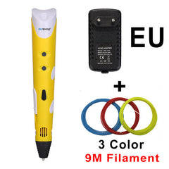 Myriwell Brand New Magic 3d printer - 3d pens 3 colors ABS filaments for kids birthday present