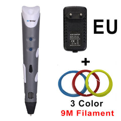 Myriwell Brand New Magic 3d printer - 3d pens 3 colors ABS filaments for kids birthday present