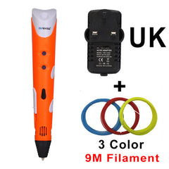 Myriwell Brand New Magic 3d printer - 3d pens 3 colors ABS filaments for kids birthday present