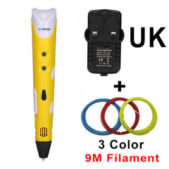 Myriwell Brand New Magic 3d printer - 3d pens 3 colors ABS filaments for kids birthday present
