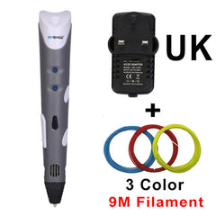 Myriwell Brand New Magic 3d printer - 3d pens 3 colors ABS filaments for kids birthday present
