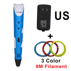 Myriwell Brand New Magic 3d printer - 3d pens 3 colors ABS filaments for kids birthday present