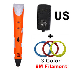 Myriwell Brand New Magic 3d printer - 3d pens 3 colors ABS filaments for kids birthday present