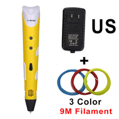 Myriwell Brand New Magic 3d printer - 3d pens 3 colors ABS filaments for kids birthday present